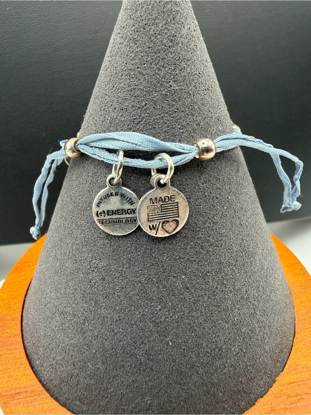Alex and Ani Blue Crystal and Silver tone Accent Bracelet - Picture 3 of 7